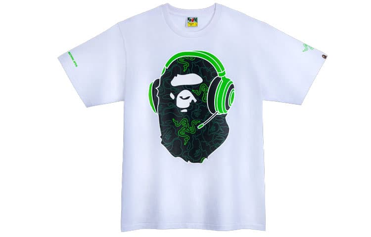 Футболка BAPE x Razer Neon Camo Ape Head Tee T - изображение 1
