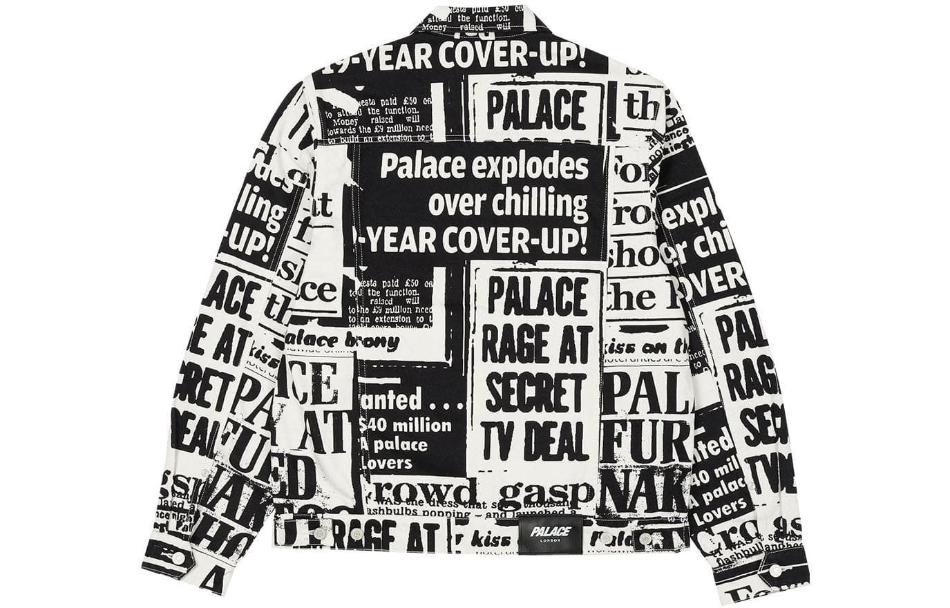 Куртка PALACE SS22 Tabloid Denim Jacket Black - изображение 2