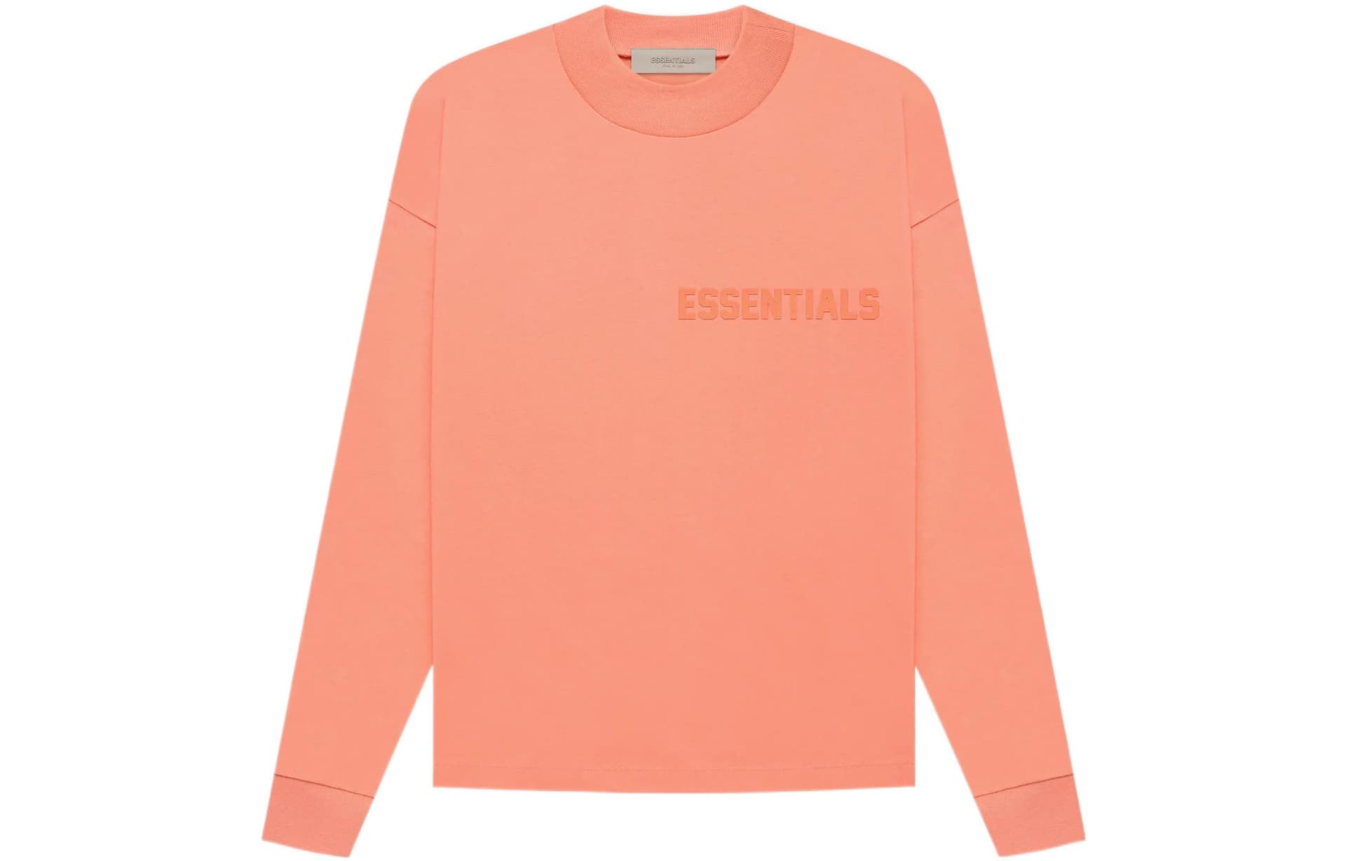 Футболка Fear of God Essentials FW22 Ls Tee Coral Logo T - изображение 1