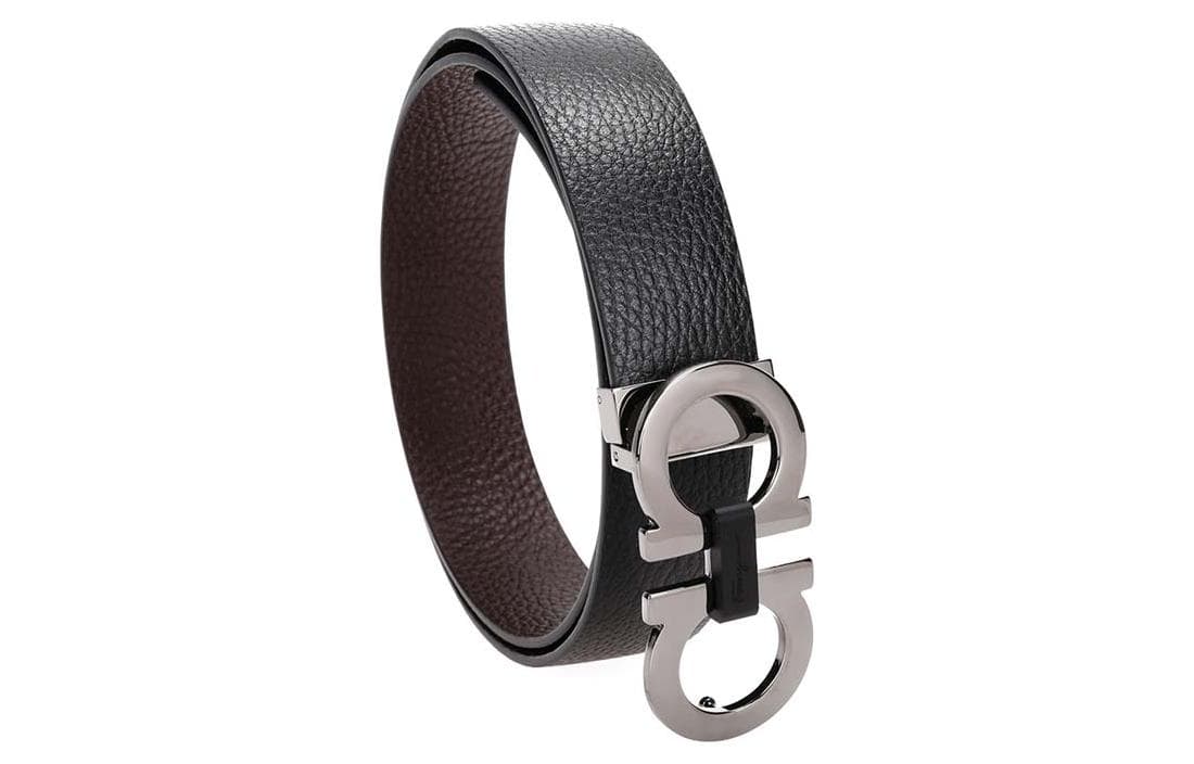 Ремень Ferragamo Reversible Smooth Buckle Belt Black Walnut 3.5cm - изображение 6
