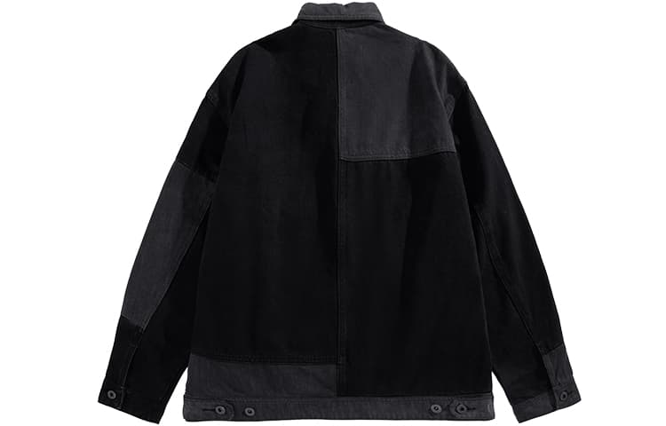 Джинсовая куртка PEACEBIRD MEN Colorblock Denim Jacket Black - изображение 2
