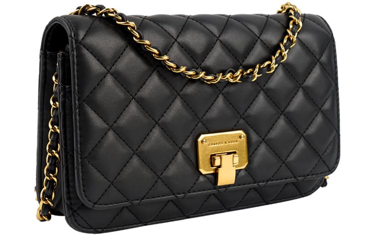Сумка через плечо Charles & Keith Quilted Chain Shoulder Bag Black - изображение 2