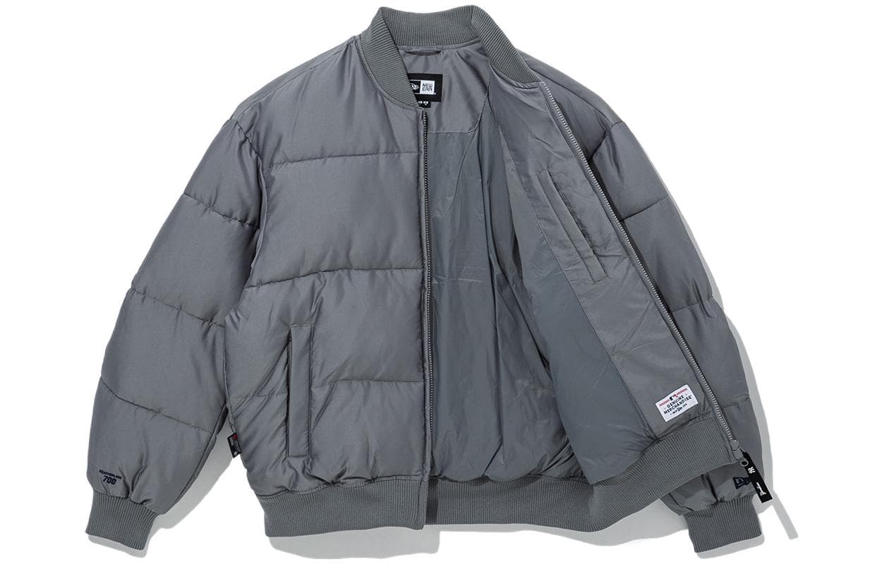 Зимняя куртка пуховик New Era x MLB Pilot Jacket Grey - изображение 2
