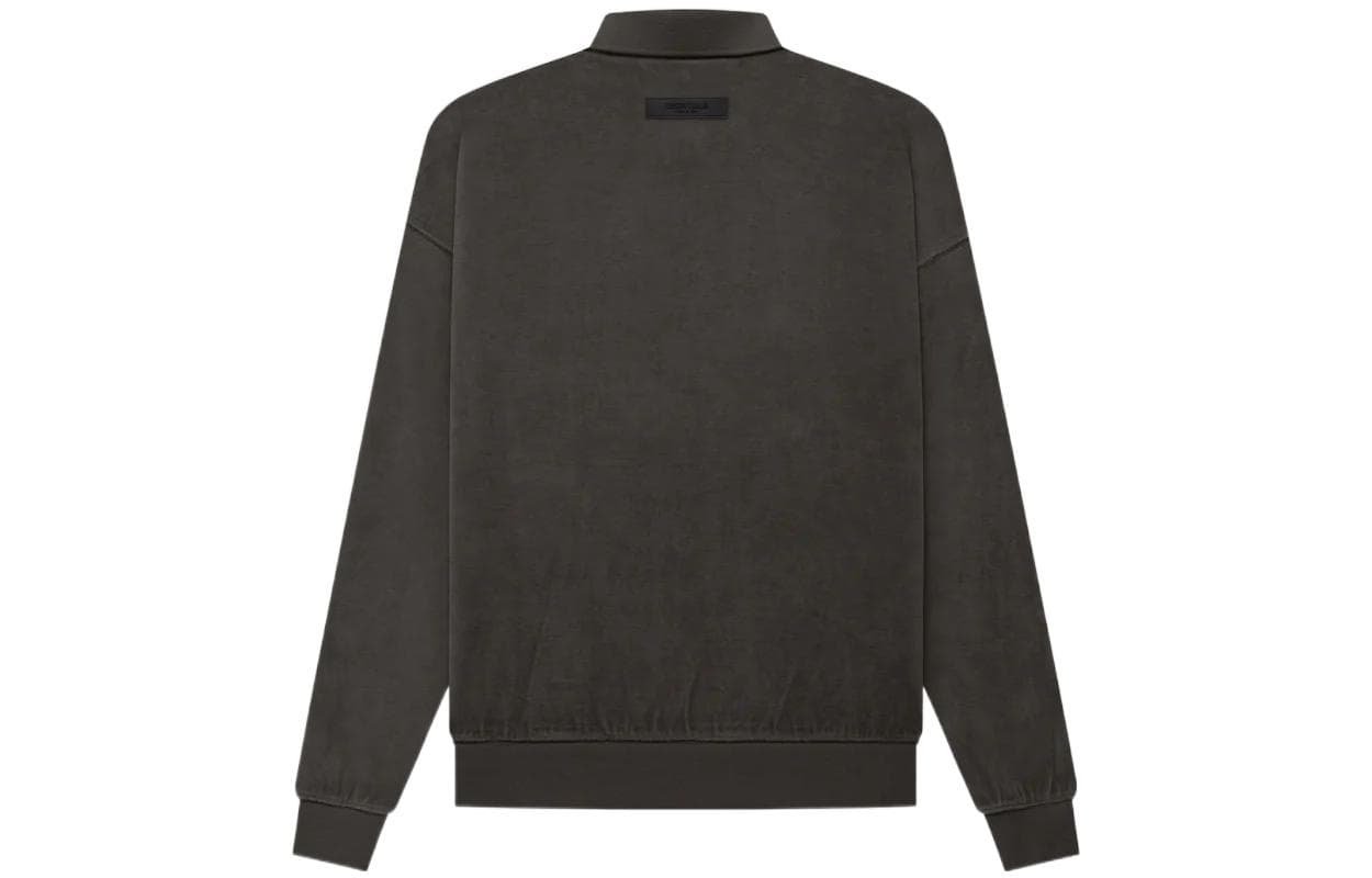 Fear of God Essentials FW22 Womens Velour LS Polo Off Black Polo - изображение 2