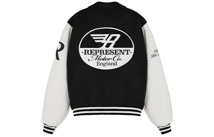 Бомбер REPRESENT FW22 Racing Team Varsity Jacket Black - изображение 2