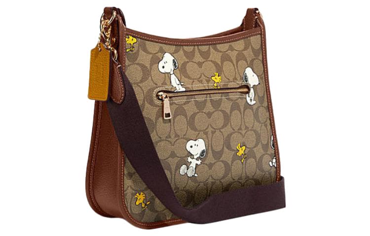 Сумка через плечо COACH x Peanuts Dempsey 27 Brown - изображение 2