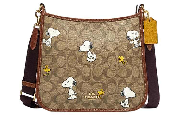 Сумка через плечо COACH x Peanuts Dempsey 27 Brown - изображение 1