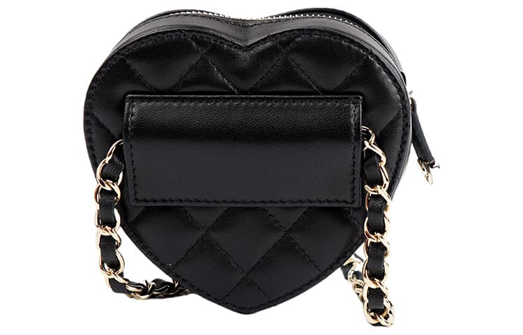 Поясная сумка CHANEL Chain Quilted Heart Mini Bag Black - изображение 4