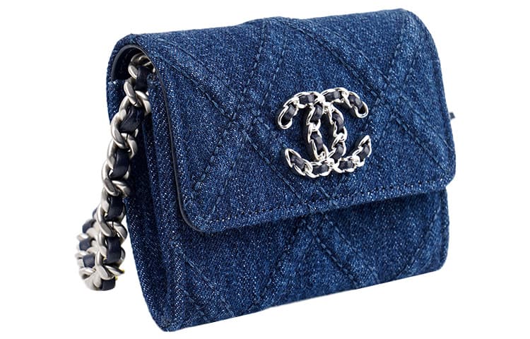 Сумка через плечо CHANEL Denim Chain Wallet Bag Navy Blue - изображение 3