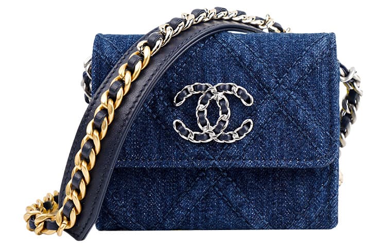 Сумка через плечо CHANEL Denim Chain Wallet Bag Navy Blue - изображение 2