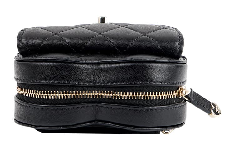 Поясная сумка CHANEL Chain Quilted Heart Mini Bag Black - изображение 6