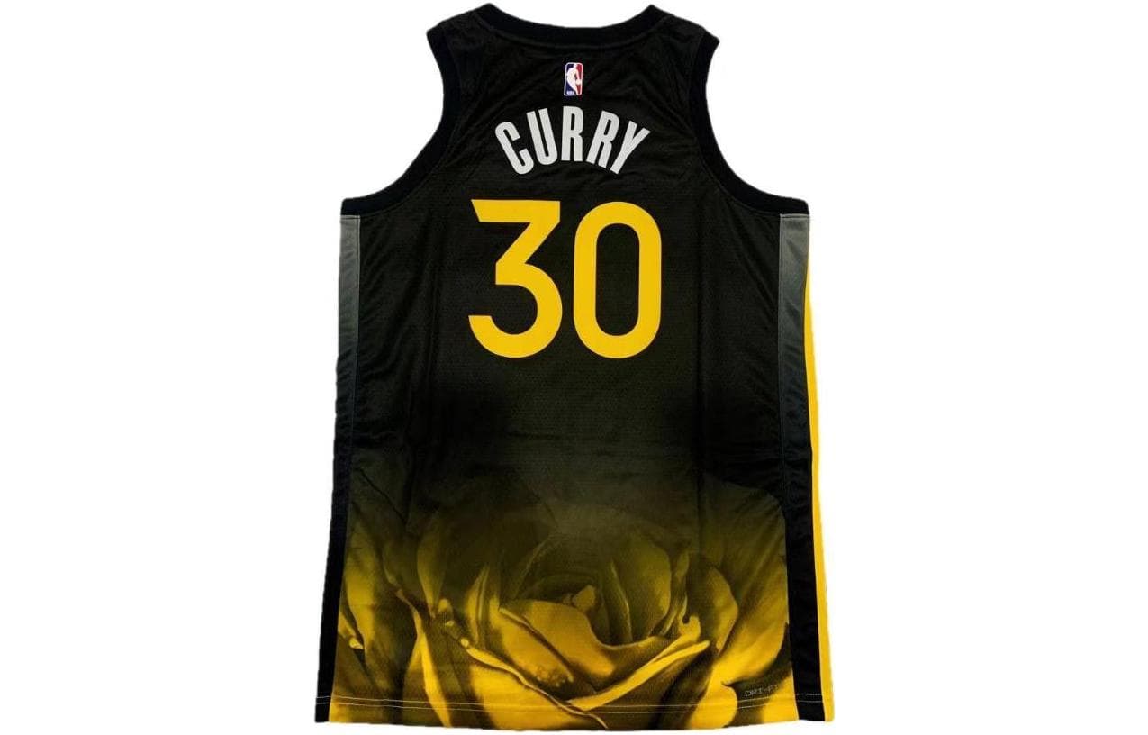 Баскетбольная майка Nike NBA Warriors Curry 30 Black Gold - изображение 2