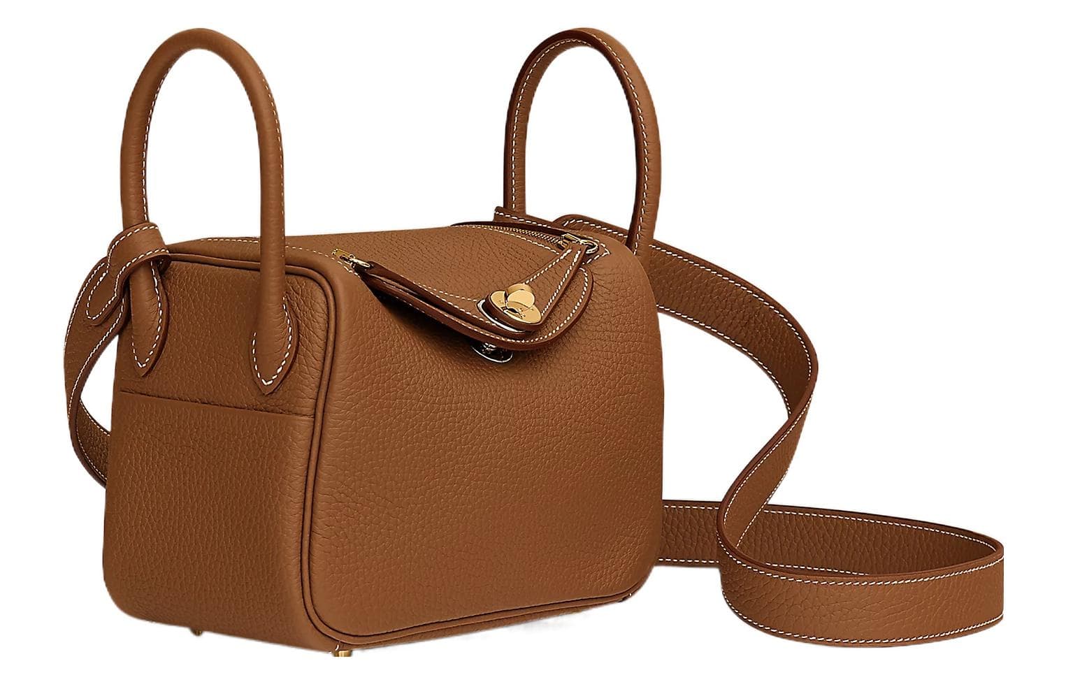 Сумка через плечо HERMES Lindy Mini 19 Taurillon Clemence 37 Gold - изображение 2