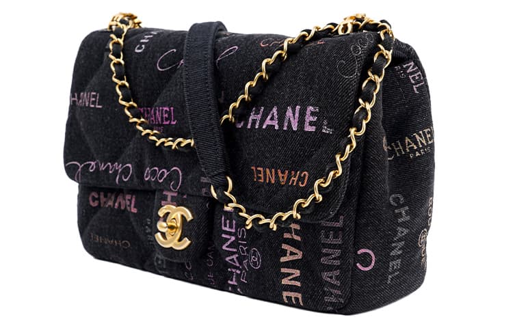 Сумка через плечо CHANEL Classic Flap CF Denim Black Gold - изображение 2