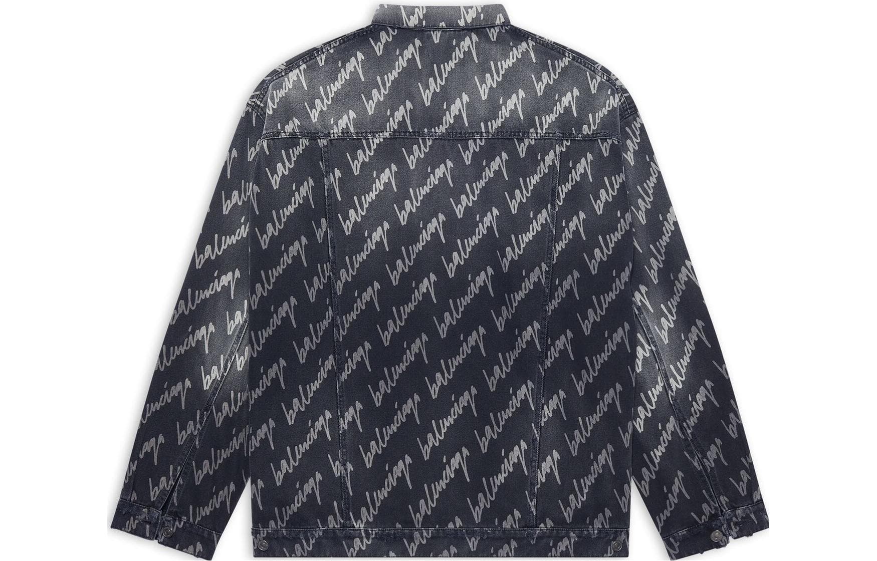 Джинсовая куртка Balenciaga Allover SS22 Logo Denim Jacket Grey - изображение 2