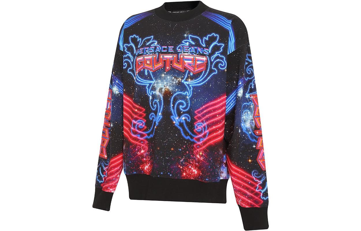Кофта Versace Jeans Couture FW22 Letter Print Sweatshirt Black - изображение 3