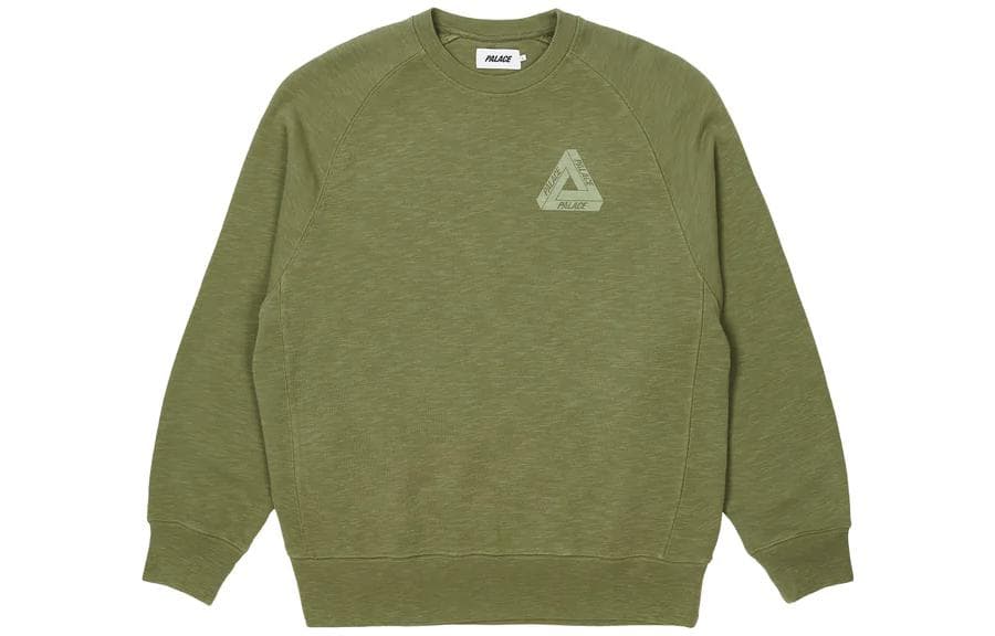Худи PALACE FW22 Tri-Ferg Slub Crew Olive Logo - изображение 2
