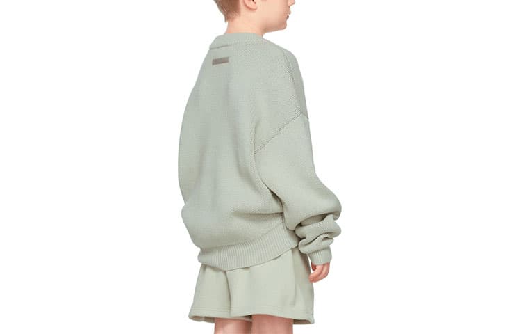 Fear of God Essentials FW21 Kids GreenConcrete Pullover Sweater Logo - изображение 2