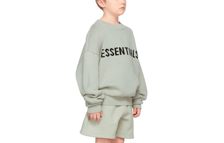Fear of God Essentials FW21 Kids GreenConcrete Pullover Sweater Logo - изображение 3