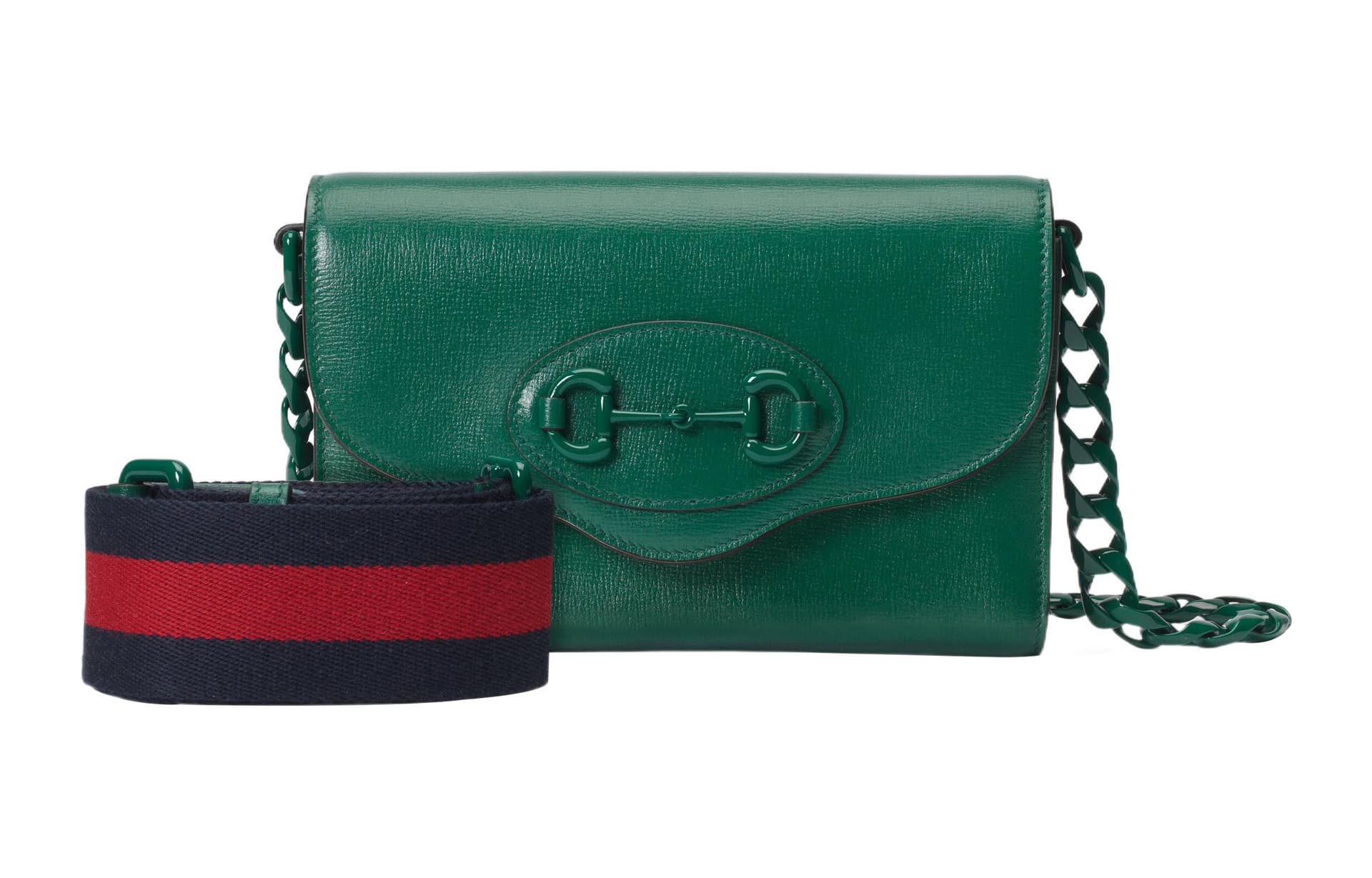 Мини-сумка Gucci Horsebit 1955 Green - изображение 2