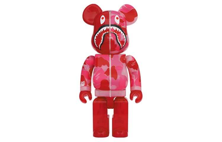 Фигурка BE@RBRICK x BAPE Clear ABC Camo Shark 2020 Red - изображение 3