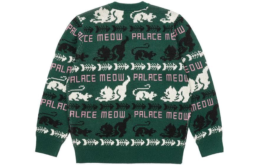 Кофта PALACE FW22 Meow Meow Knit Green V - изображение 2