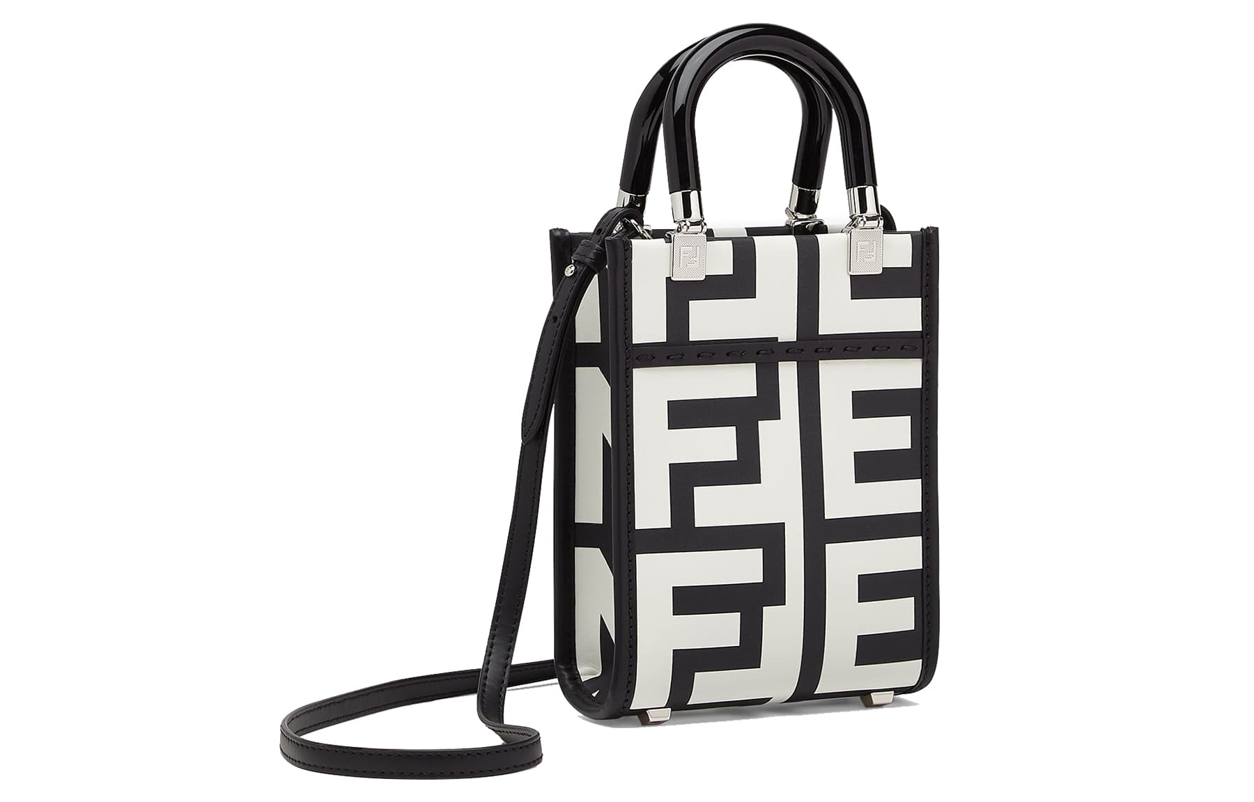 Сумка Fendi Sunshine Tote Bag White Black - изображение 2