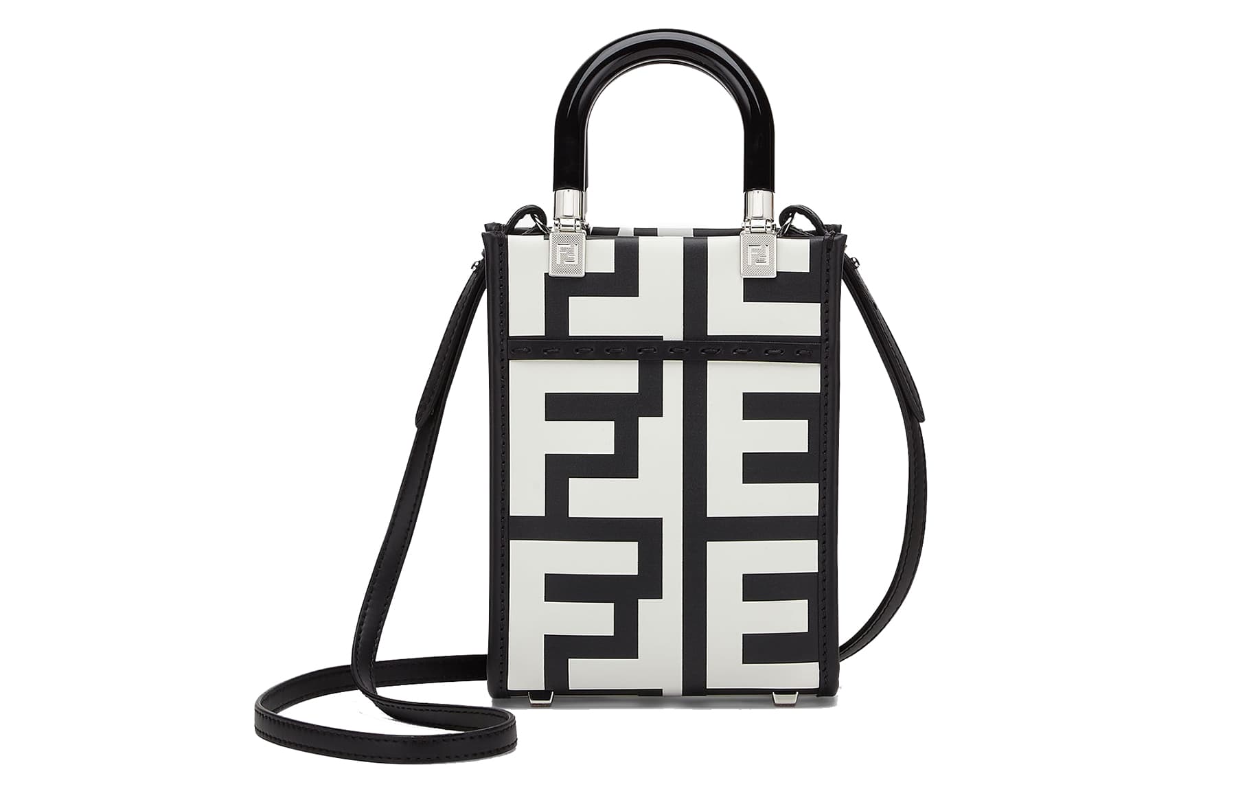 Сумка Fendi Sunshine Tote Bag White Black - изображение 1