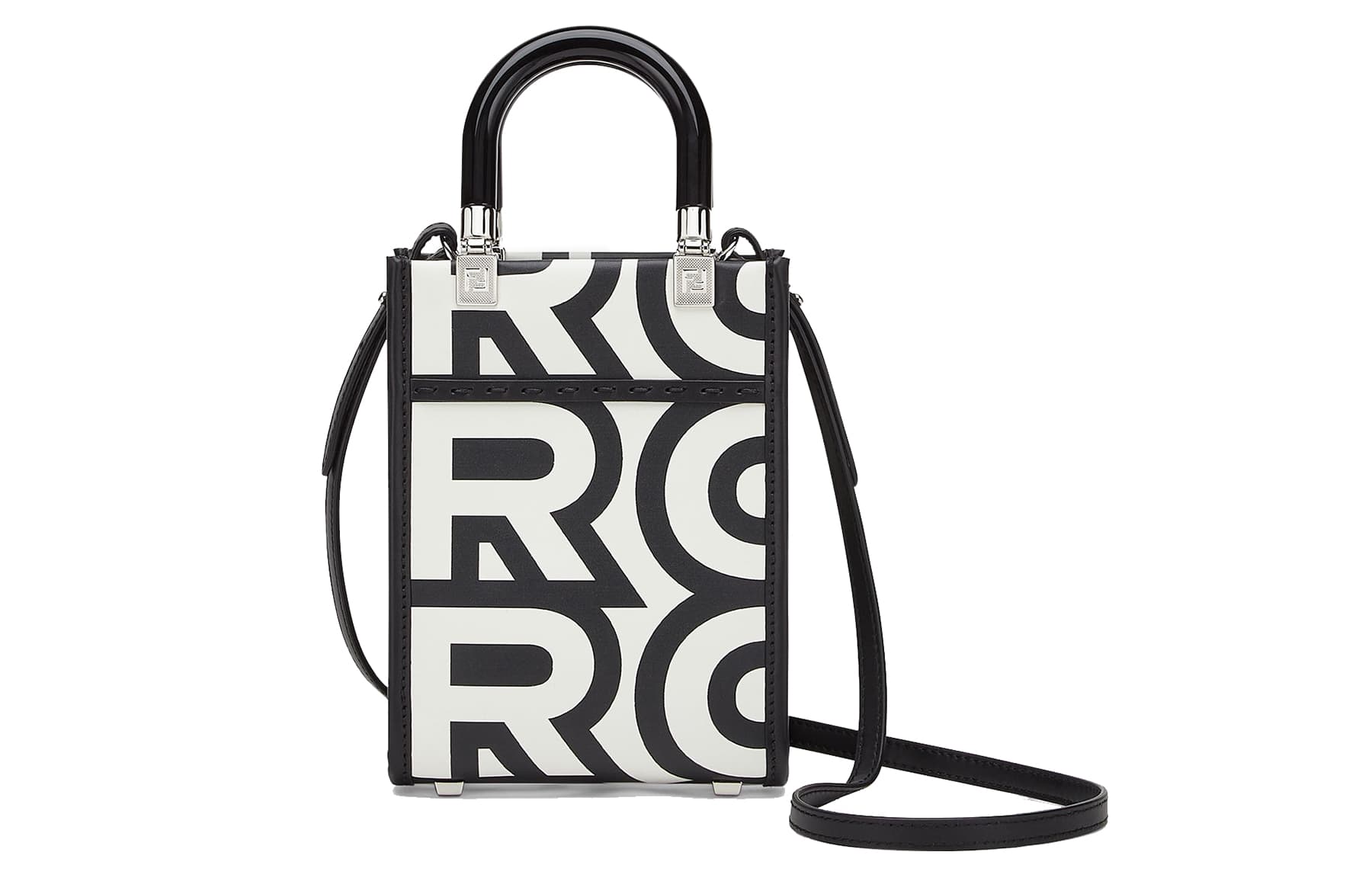 Сумка Fendi Sunshine Tote Bag White Black - изображение 3