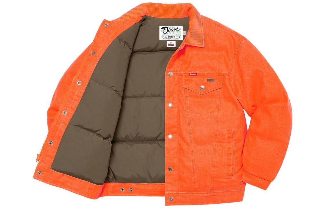Куртка Supreme x Schott Canvas Down Trucker Jacket - изображение 2