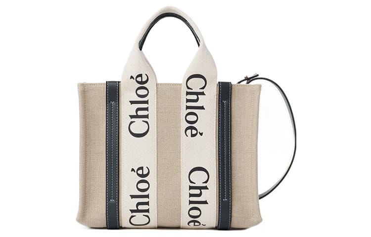 Сумка Chloe Woody Tote Beige/Navy - изображение 1