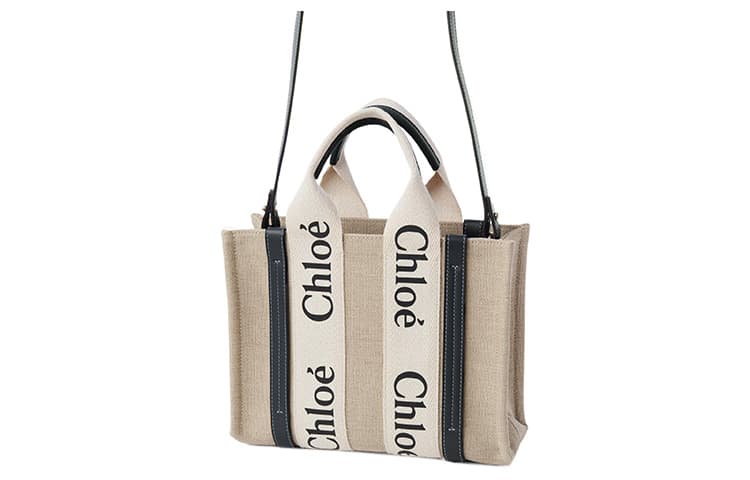 Сумка Chloe Woody Tote Beige/Navy - изображение 2
