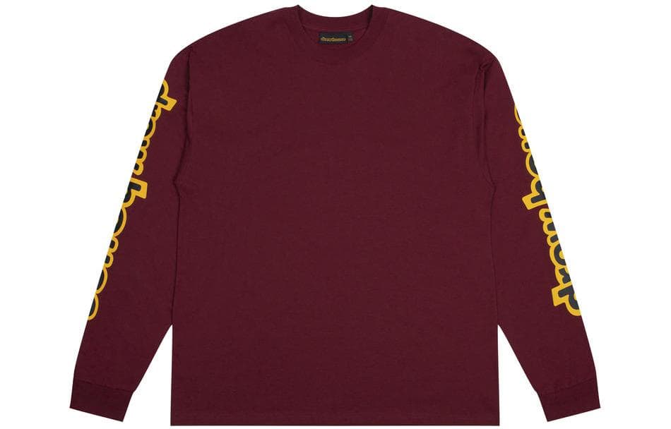 Футболка Drew House ls hug tee drew house Burgundy FW22 LogoT - изображение 1