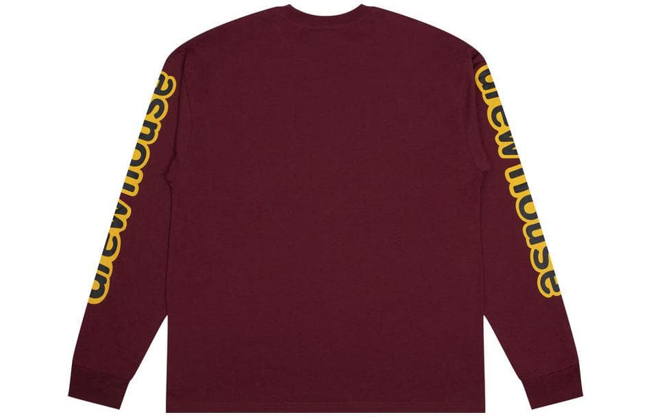 Футболка Drew House ls hug tee drew house Burgundy FW22 LogoT - изображение 2