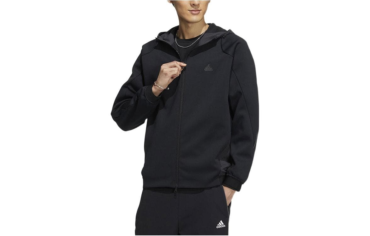 Куртка adidas Solid Logo Hoodie Black - изображение 3