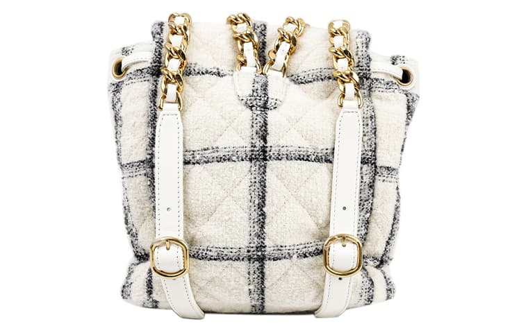 Рюкзак CHANEL 22K Vintage Logo Wool Backpack White - изображение 3