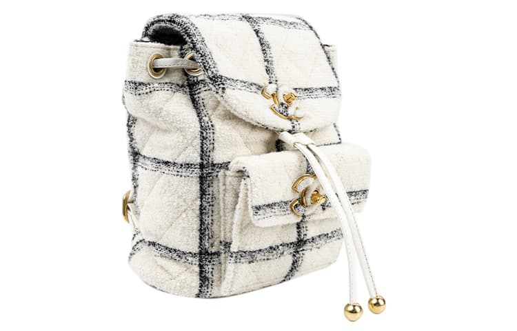 Рюкзак CHANEL 22K Vintage Logo Wool Backpack White - изображение 2