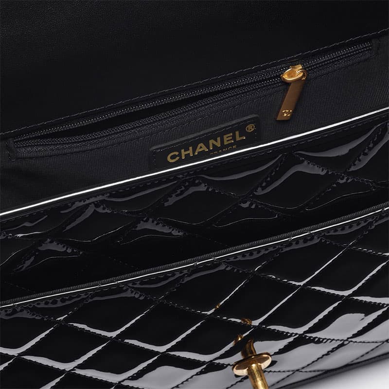 Рюкзак CHANEL 22K Vintage Patent Backpack Large Black - изображение 5