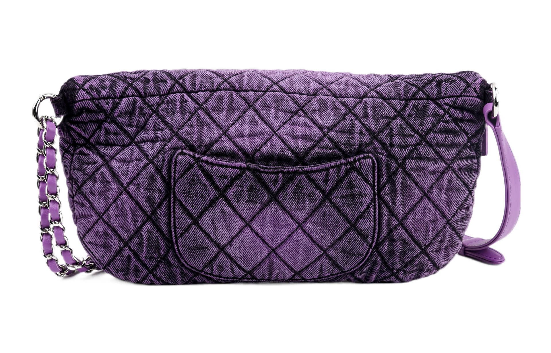 Поясная сумка CHANEL Denim Waist Bag Silver Chain Purple - изображение 3