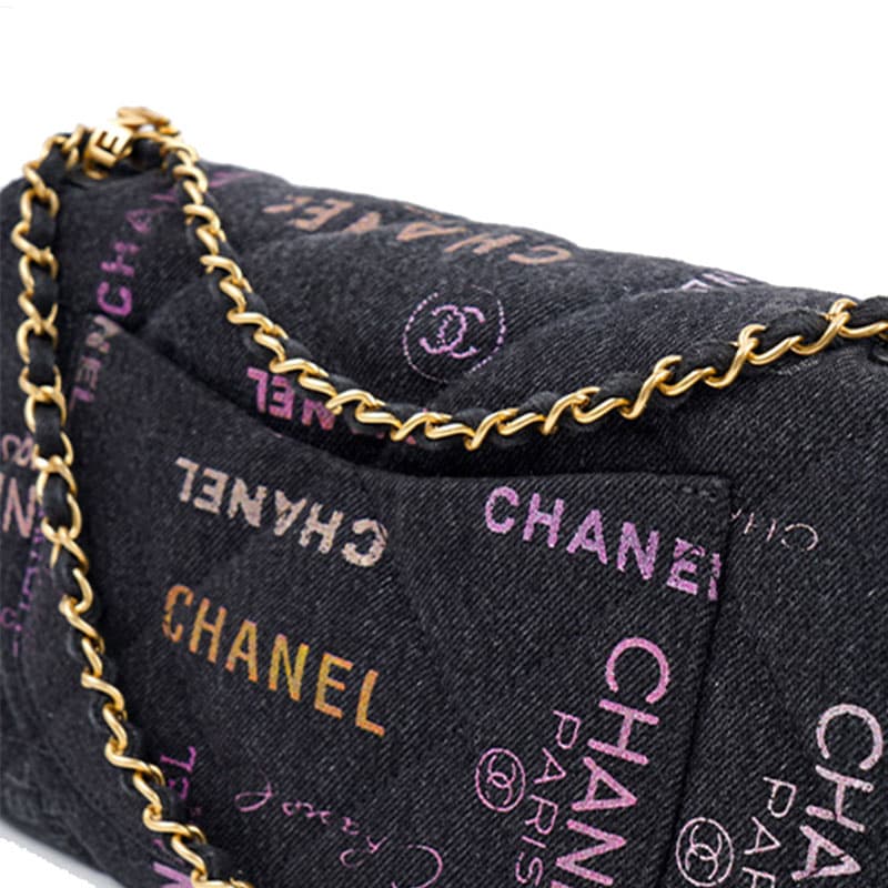 Сумка через плечо CHANEL Classic Flap CF Denim Black Gold - изображение 5