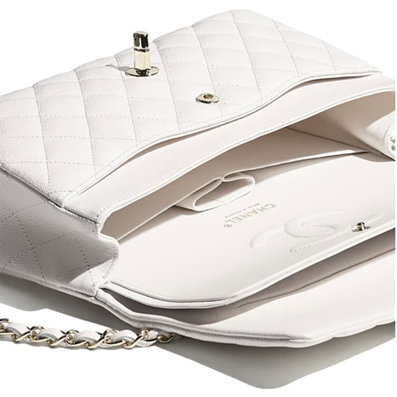 Сумка через плечо Chanel Classic Flap Medium White - изображение 4