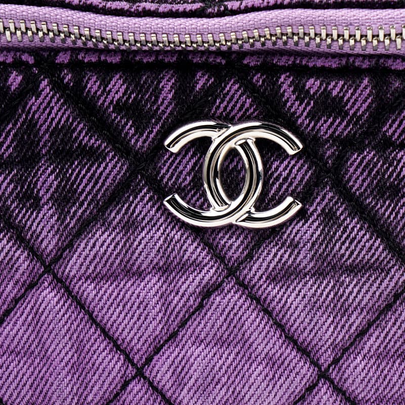 Поясная сумка CHANEL Denim Waist Bag Silver Chain Purple - изображение 6