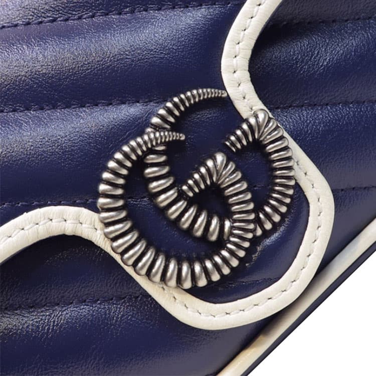 Сумка через плечо Gucci Marmont GG Super Mini Blue/White - изображение 8