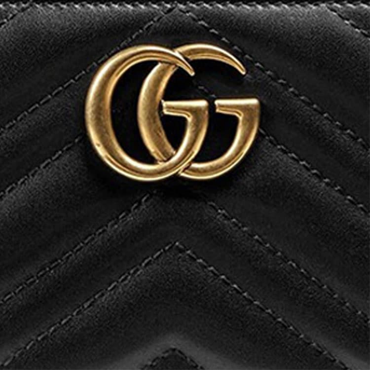 Кошелек Gucci GG Marmont Long Zip Wallet Black - изображение 4