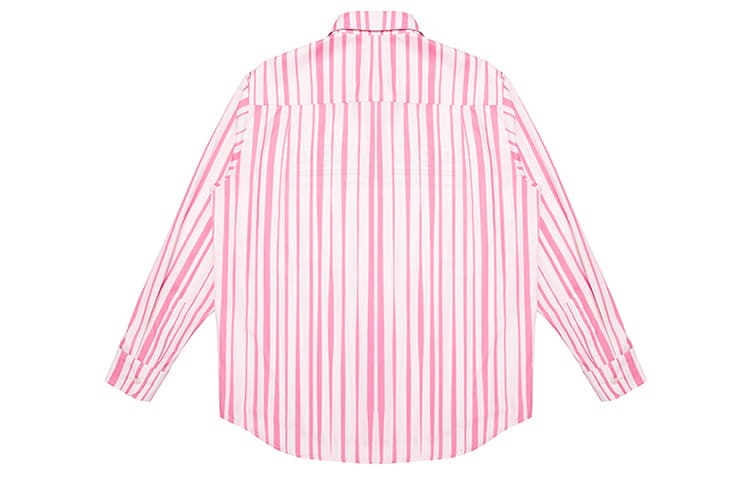 Рубашка EMPTY REFERENCE Striped Logo Print Shirt Pink - изображение 2