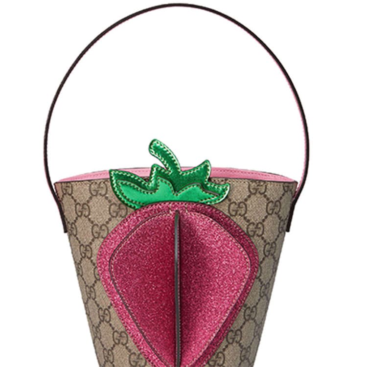 Мини-сумка Gucci Strawberry Bucket Bag - изображение 8