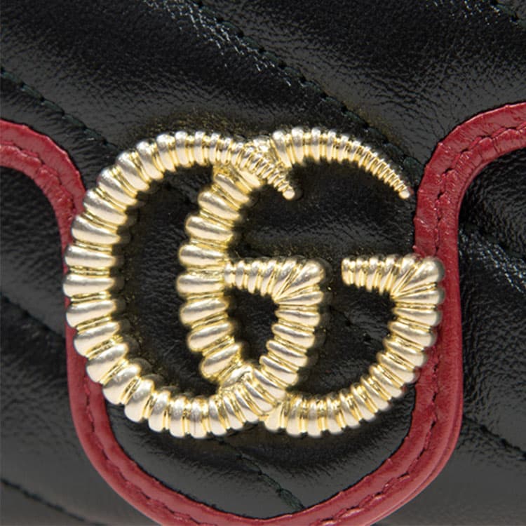 Сумка через плечо Gucci Marmont Mini Black/Red - изображение 5