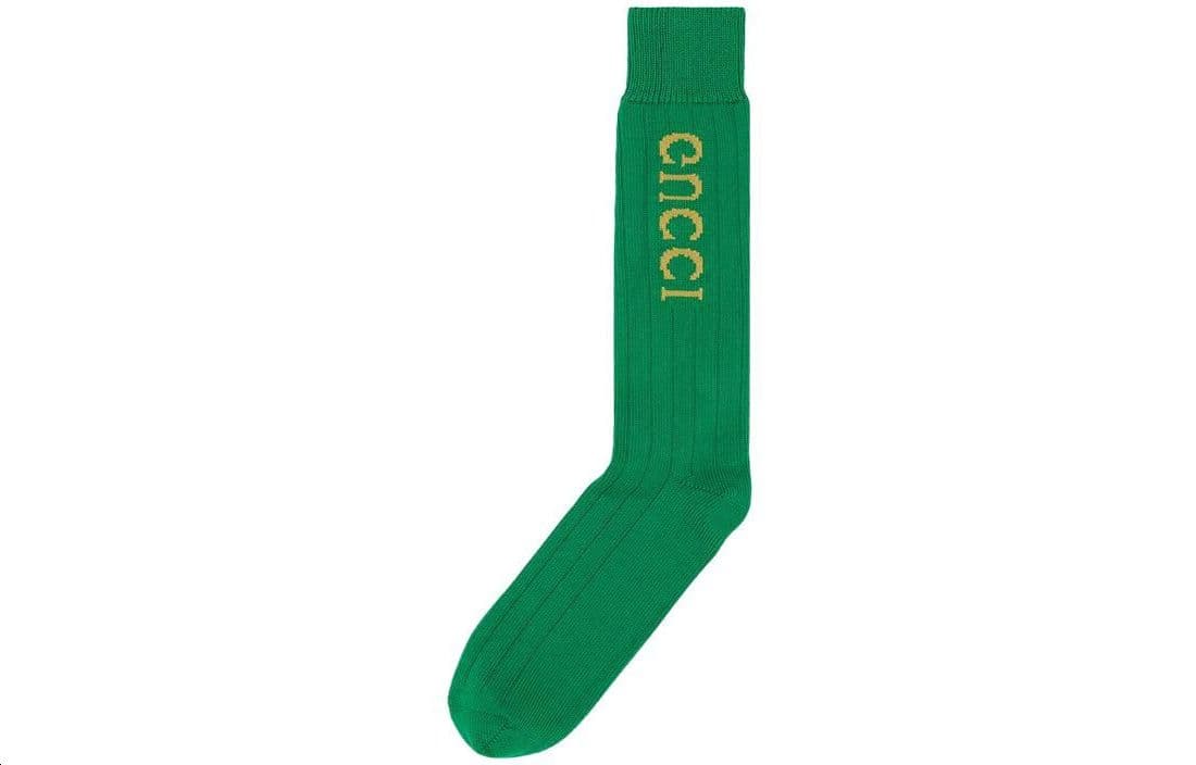 Носки GUCCI SS23 Logo Jacquard High Socks Green - изображение 2