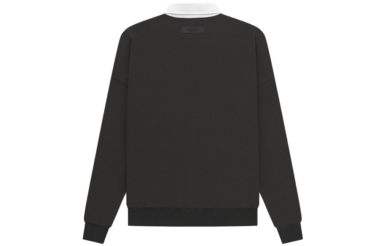 Поло Fear of God Essentials SS23 waffle henley rugby off black LogoPOLO - изображение 2