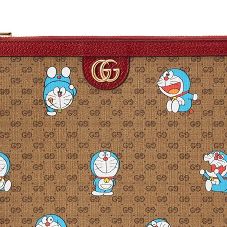 Сумка GUCCI x Doraemon Monogram Canvas Clutch Ebony Red - изображение 6